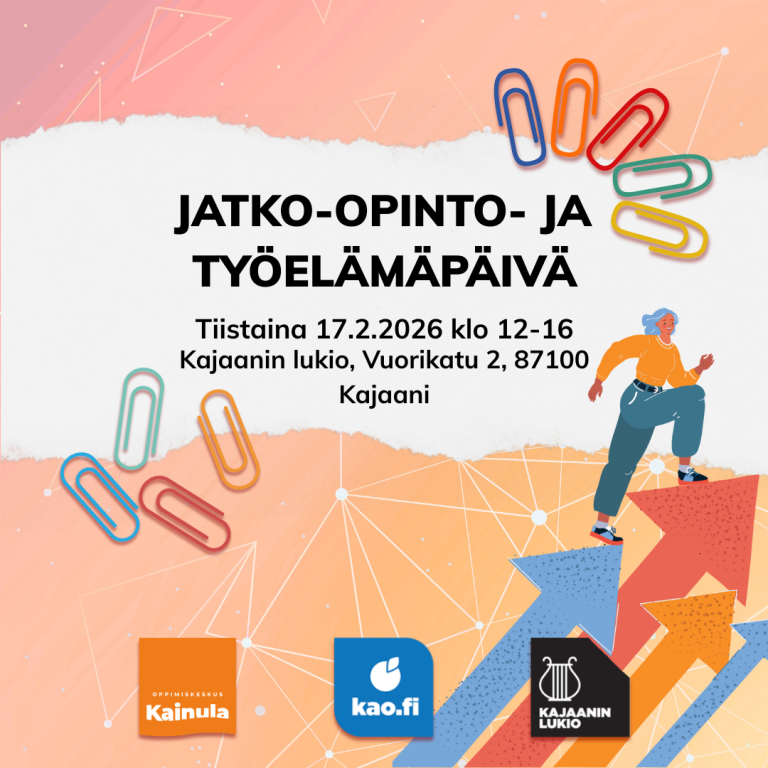 Jatko-opinto- ja työelämäpäivä 17.2. klo 12-16